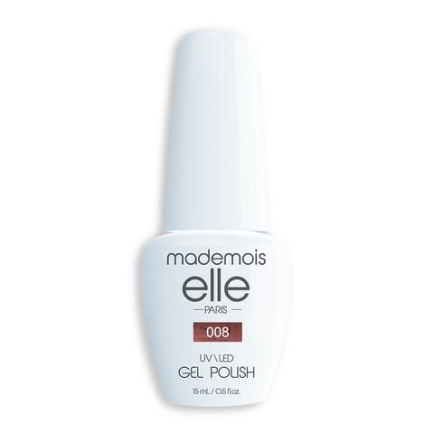 לק ג’ל חום כאמל נקודות #008 15ml – סדרת BLACK DOTS